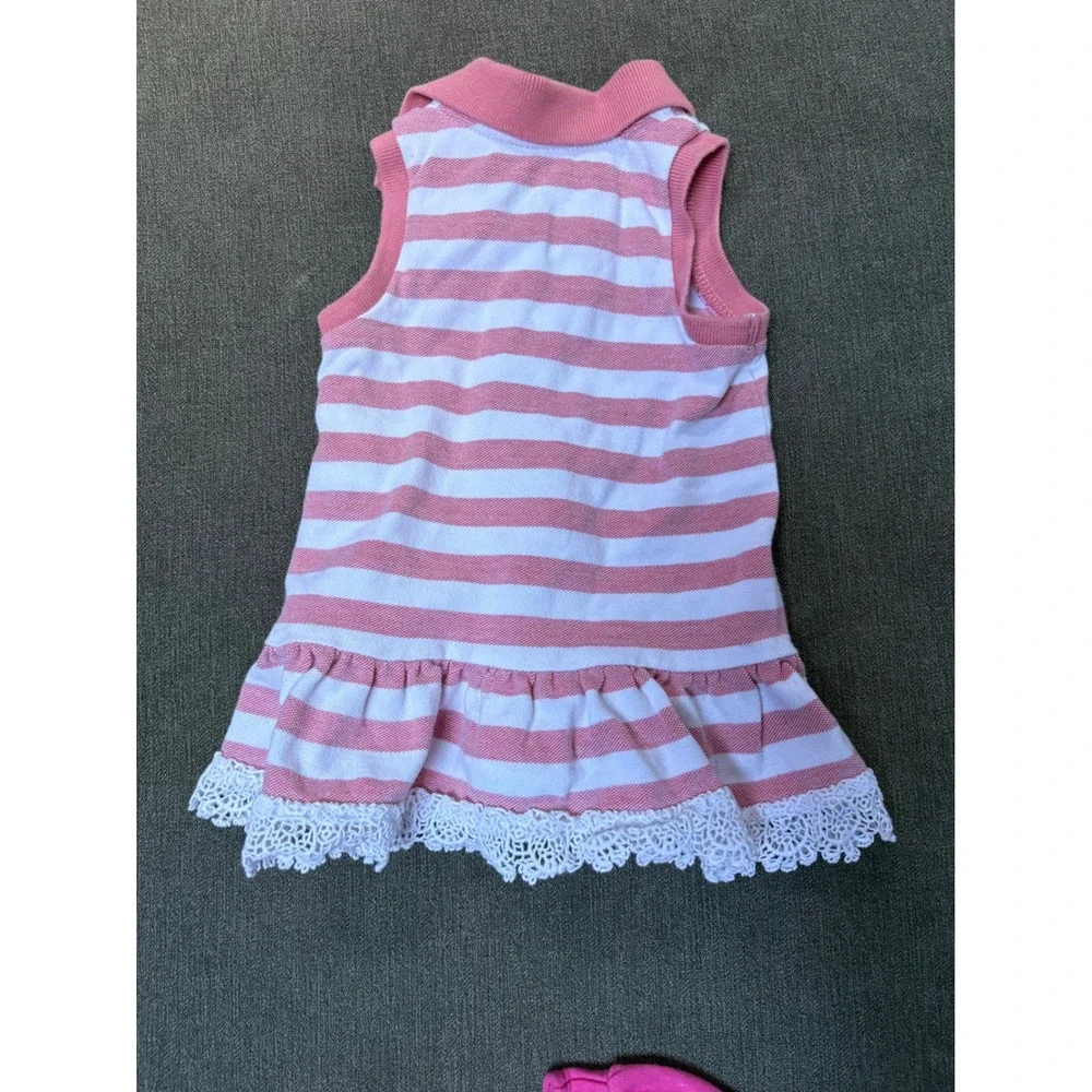 Ralph Lauren Baby Girl 6M 4 Pc Lot Romper Dress Footed Sleeper Shirt Pink Pony